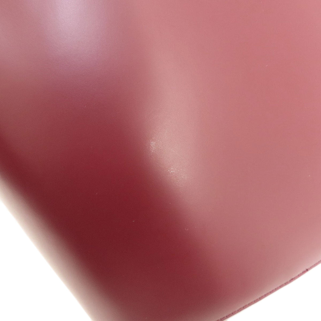 BURBERRY Handbag leather Red logo Women Used Authentic