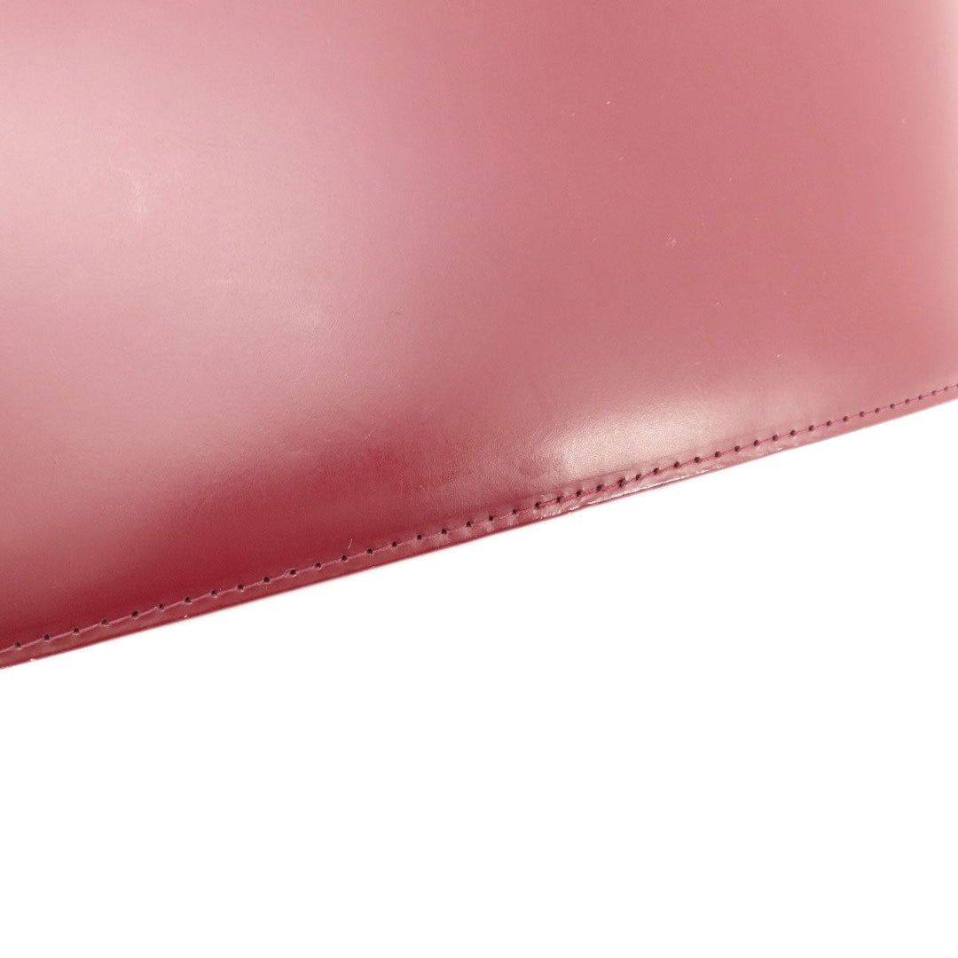 BURBERRY Handbag leather Red logo Women Used Authentic