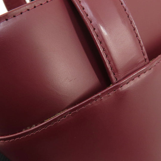 BURBERRY Handbag leather Red logo Women Used Authentic