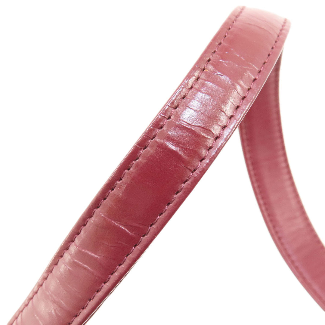 BURBERRY Handbag leather Red logo Women Used Authentic