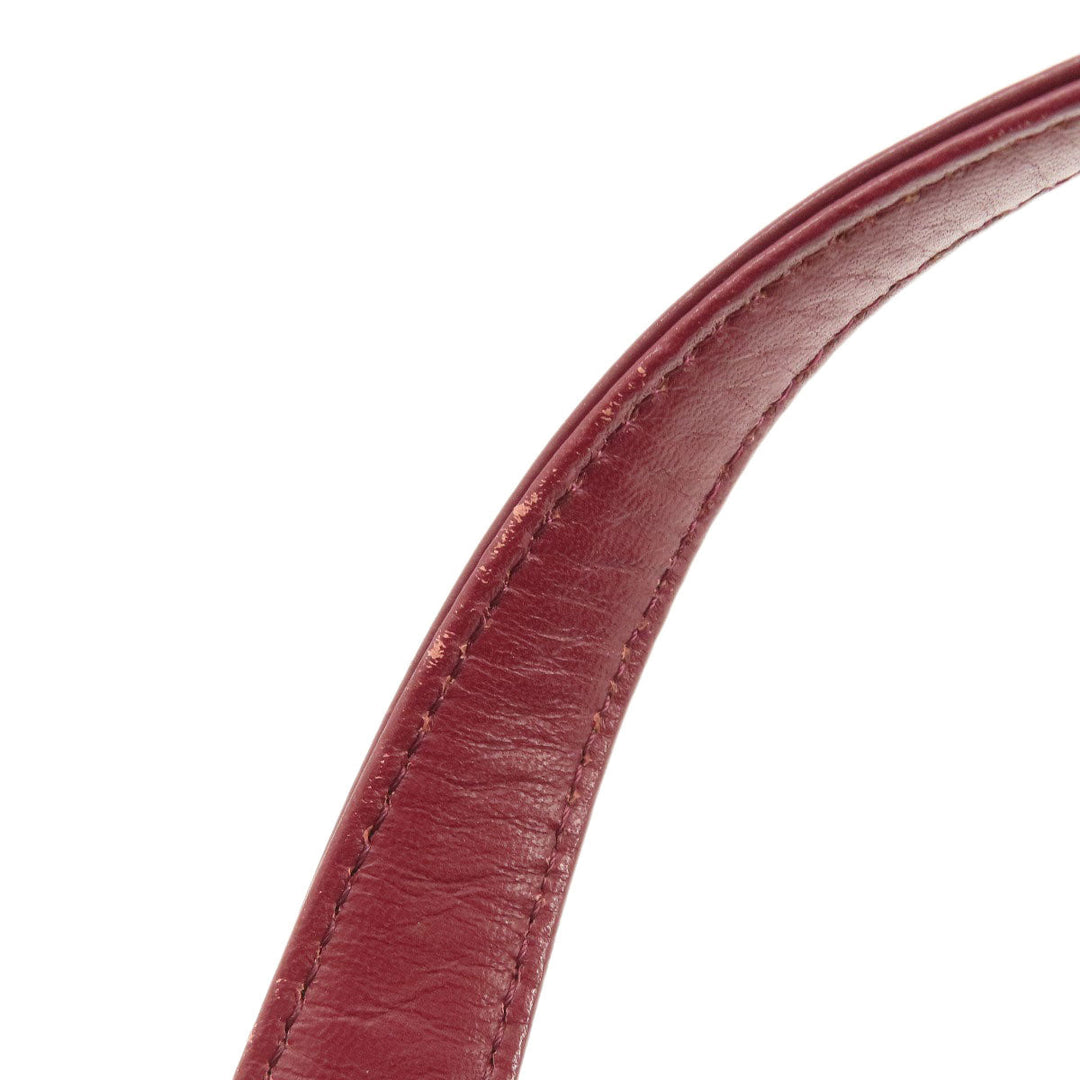 BURBERRY Handbag leather Red logo Women Used Authentic