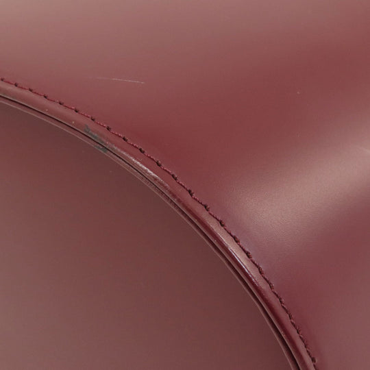 BURBERRY Handbag leather Red logo Women Used Authentic