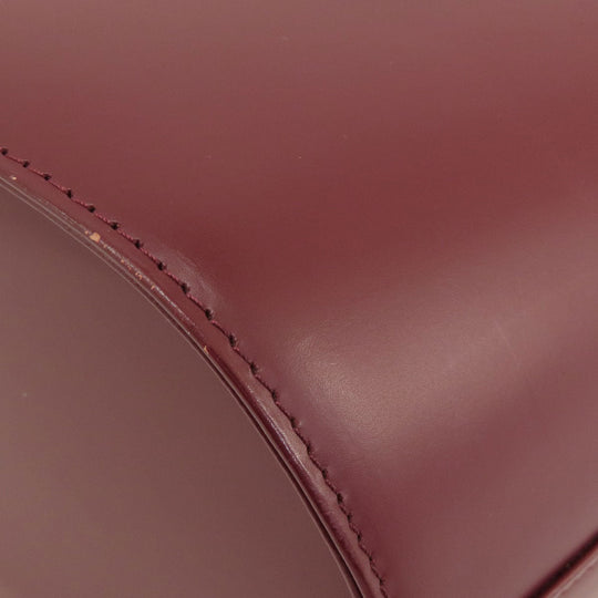 BURBERRY Handbag leather Red logo Women Used Authentic