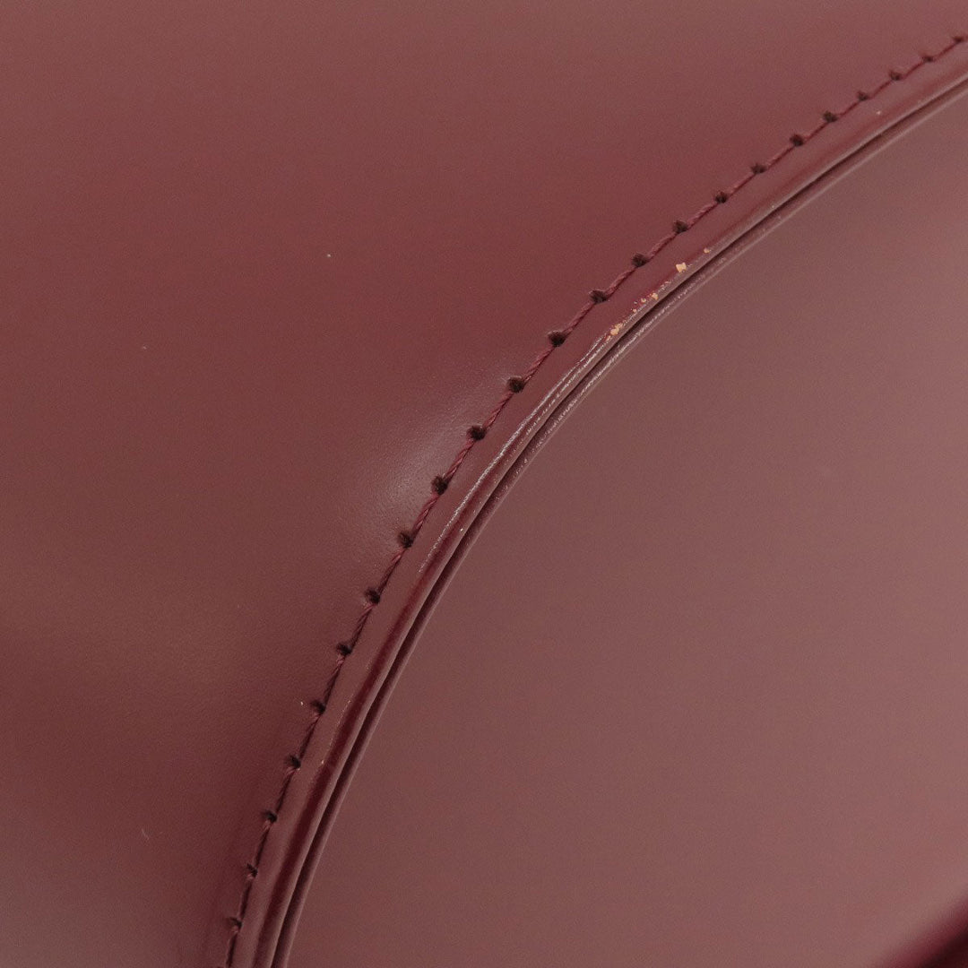 BURBERRY Handbag leather Red logo Women Used Authentic