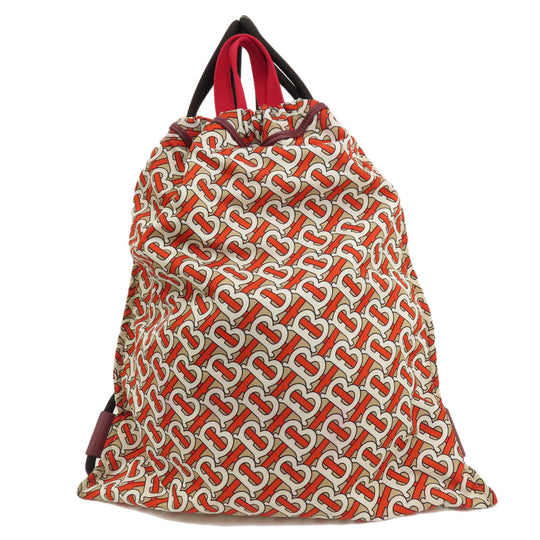 BURBERRY Backpack Nylon Brown B logo Women Used Authentic