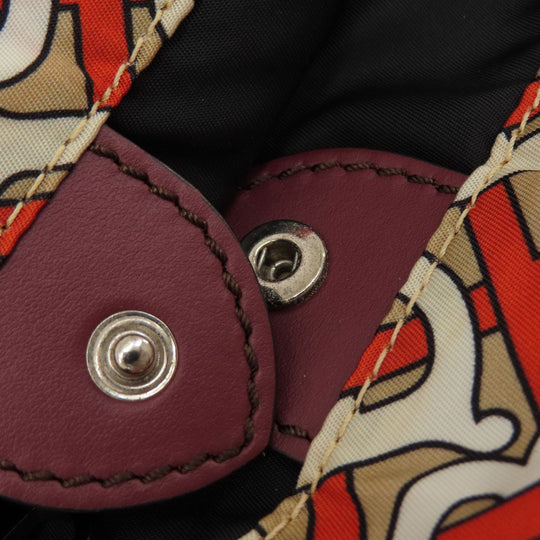 BURBERRY Backpack Nylon Brown B logo Women Used Authentic