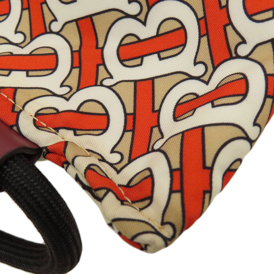 BURBERRY Backpack Nylon Brown B logo Women Used Authentic