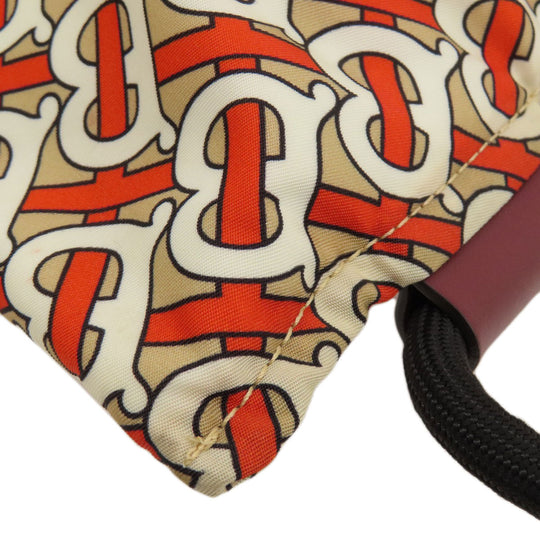 BURBERRY Backpack Nylon Brown B logo Women Used Authentic