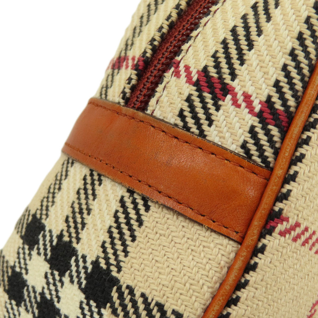 BURBERRY Handbag knit Brown Nova Check Women Used Authentic