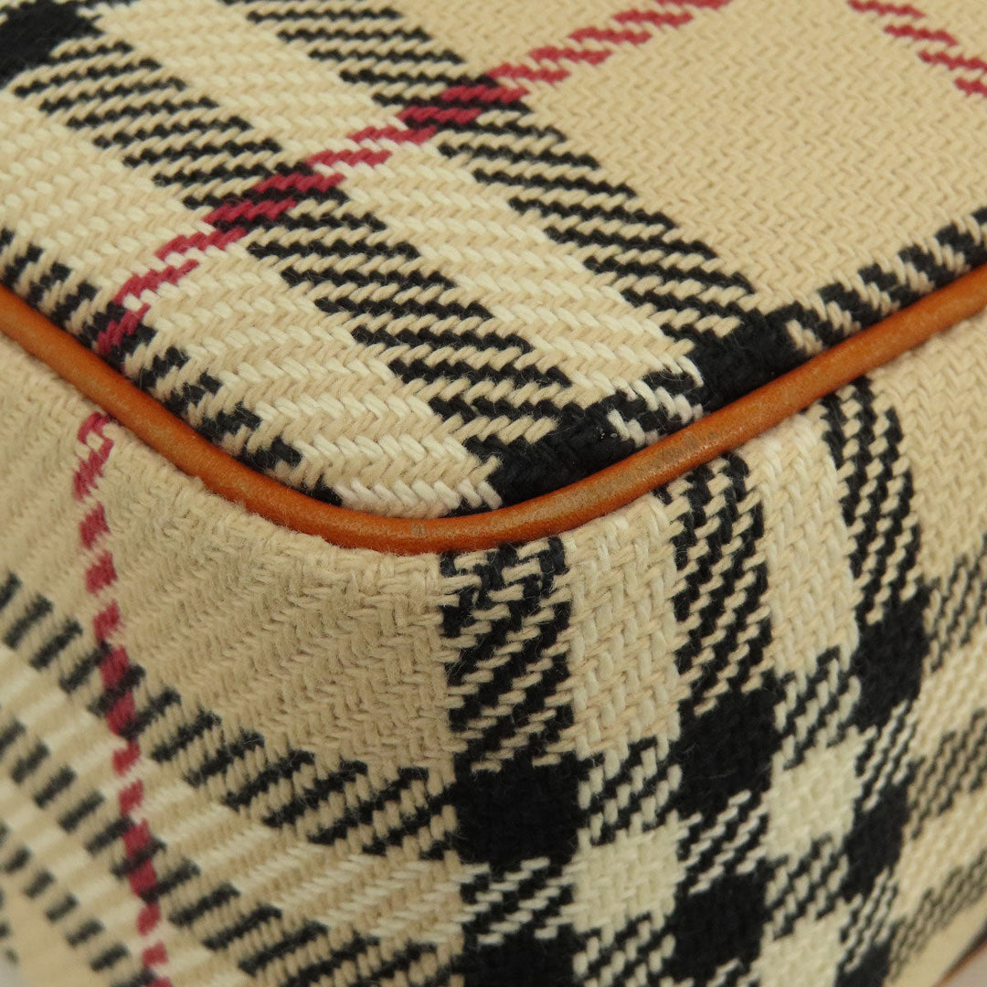 BURBERRY Handbag knit Brown Nova Check Women Used Authentic