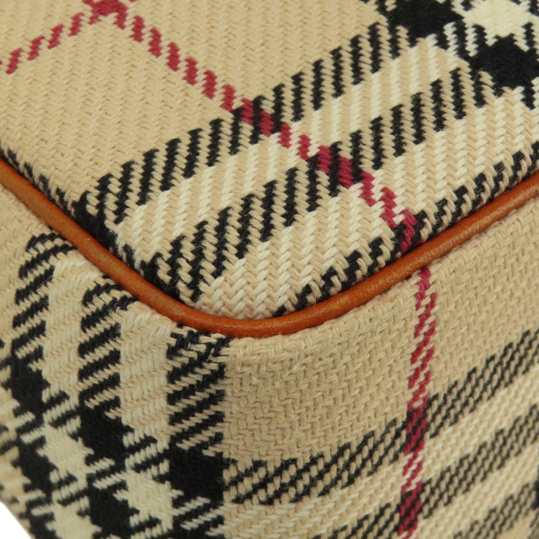 BURBERRY Handbag knit Brown Nova Check Women Used Authentic