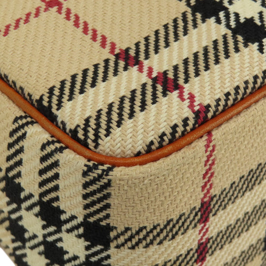 BURBERRY Handbag knit Brown Nova Check Women Used Authentic