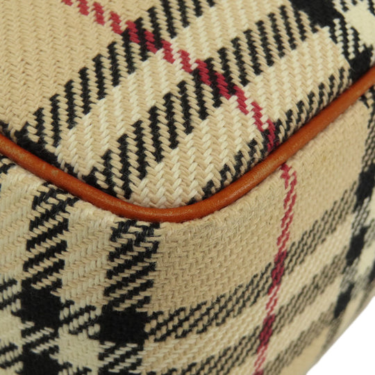 BURBERRY Handbag knit Brown Nova Check Women Used Authentic