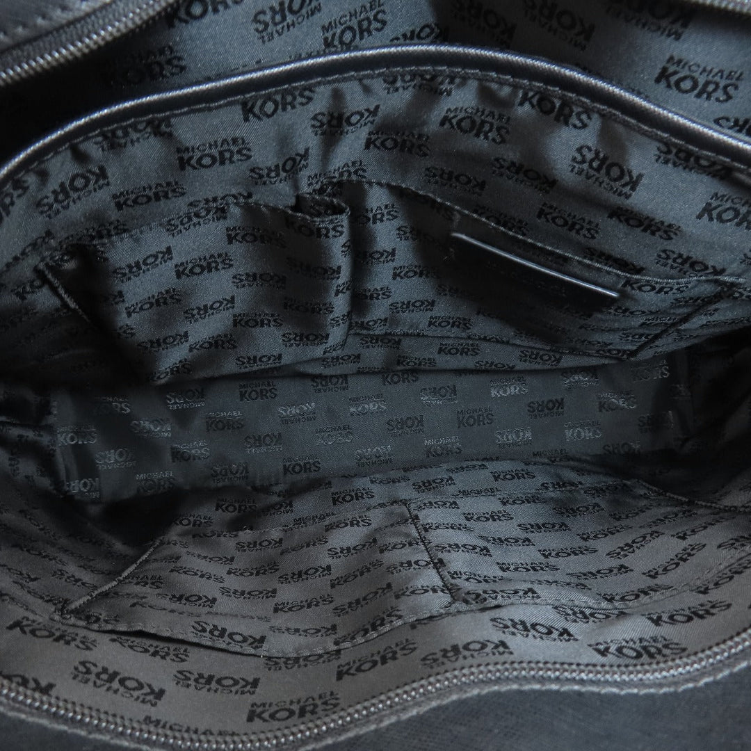 MICHAEL KORS Tote Bag PVC black logoMetal Women Used Authentic