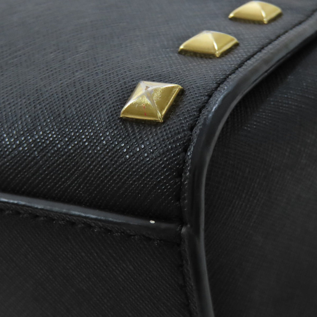 MICHAEL KORS Shoulder Bag PVC black Studs Women Used Authentic
