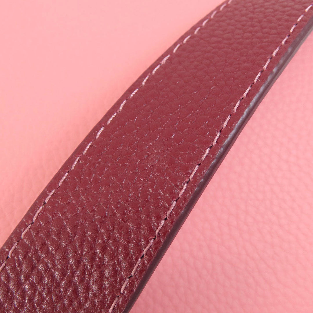 COACH Handbag C3766 leather pink logoMetal 2WAY Women Used Authentic