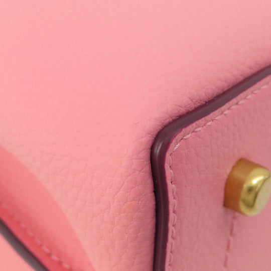 COACH Handbag C3766 leather pink logoMetal 2WAY Women Used Authentic