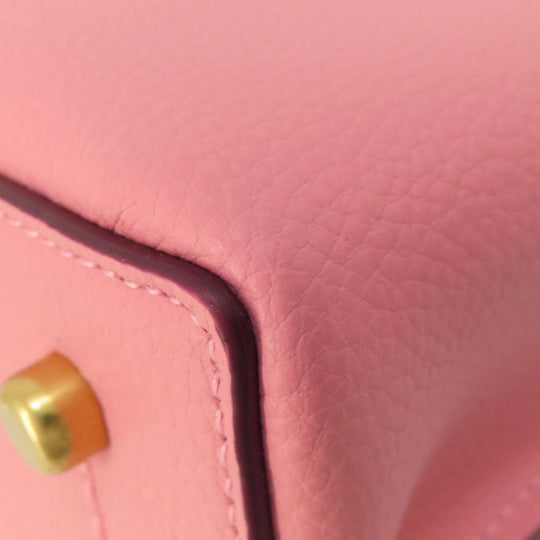 COACH Handbag C3766 leather pink logoMetal 2WAY Women Used Authentic