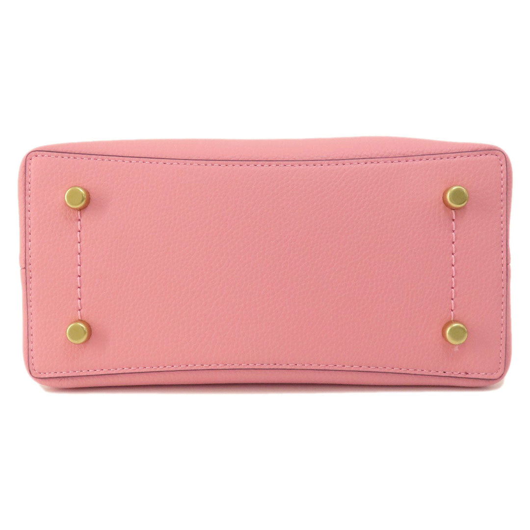 COACH Handbag C3766 leather pink logoMetal 2WAY Women Used Authentic