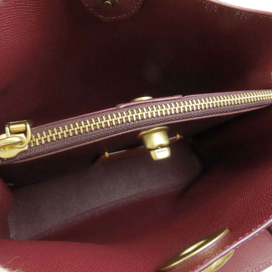 COACH Handbag C3766 leather pink logoMetal 2WAY Women Used Authentic