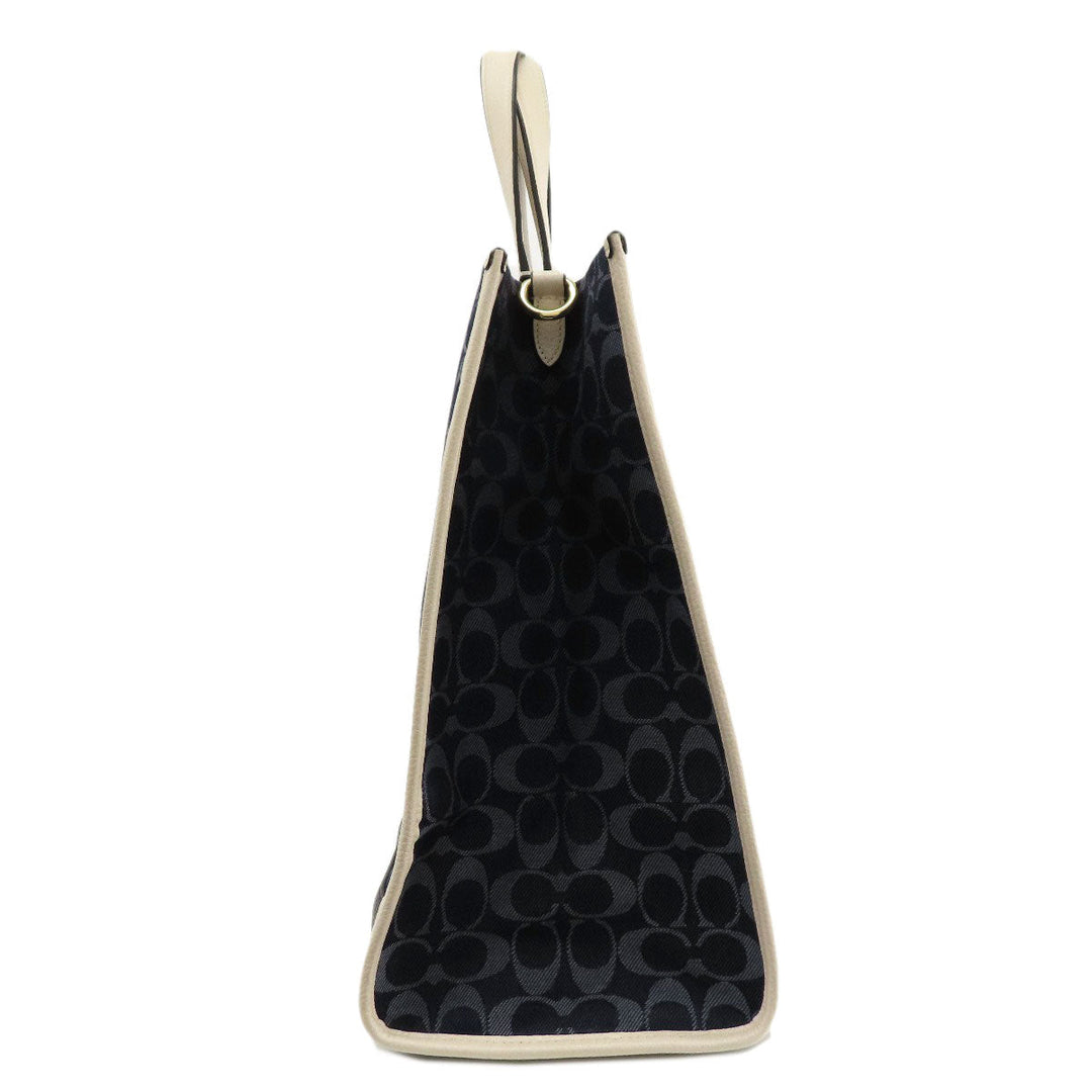 COACH Tote Bag C2827 canvas blue Signature 2WAY Women Used Authentic