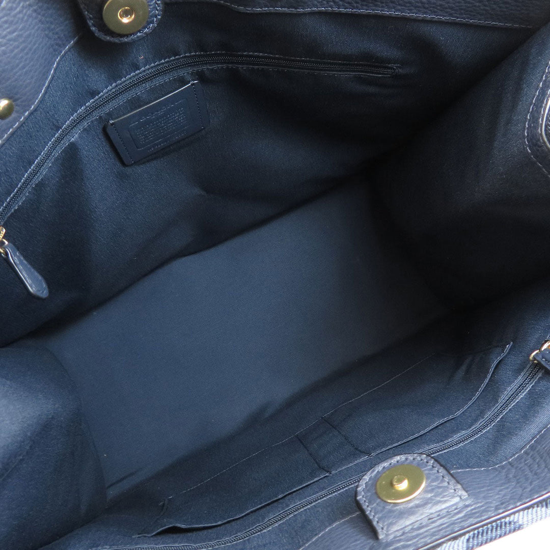 COACH Tote Bag C2827 canvas blue Signature 2WAY Women Used Authentic