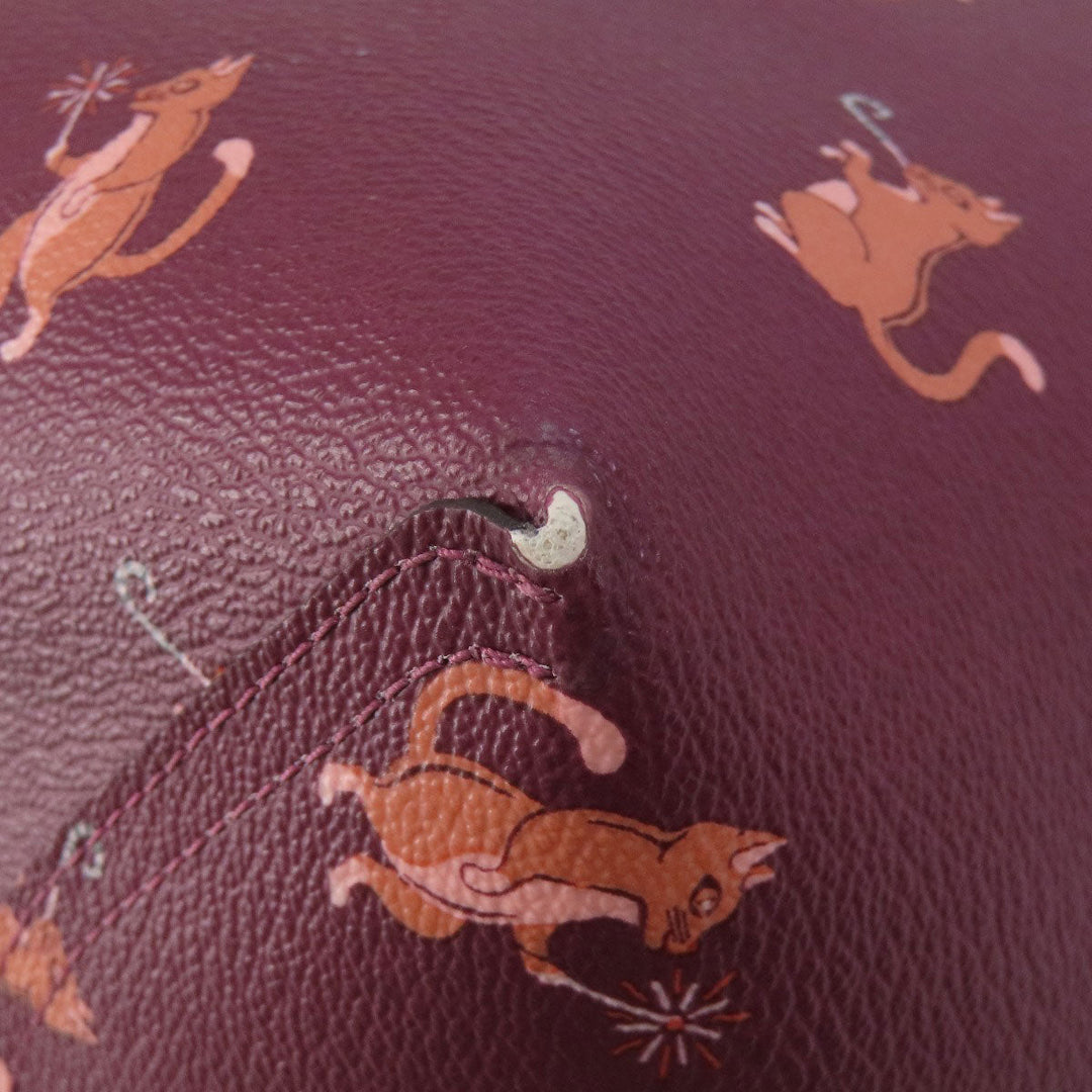 COACH Tote Bag F80232 PVC purple reversible Women Used Authentic