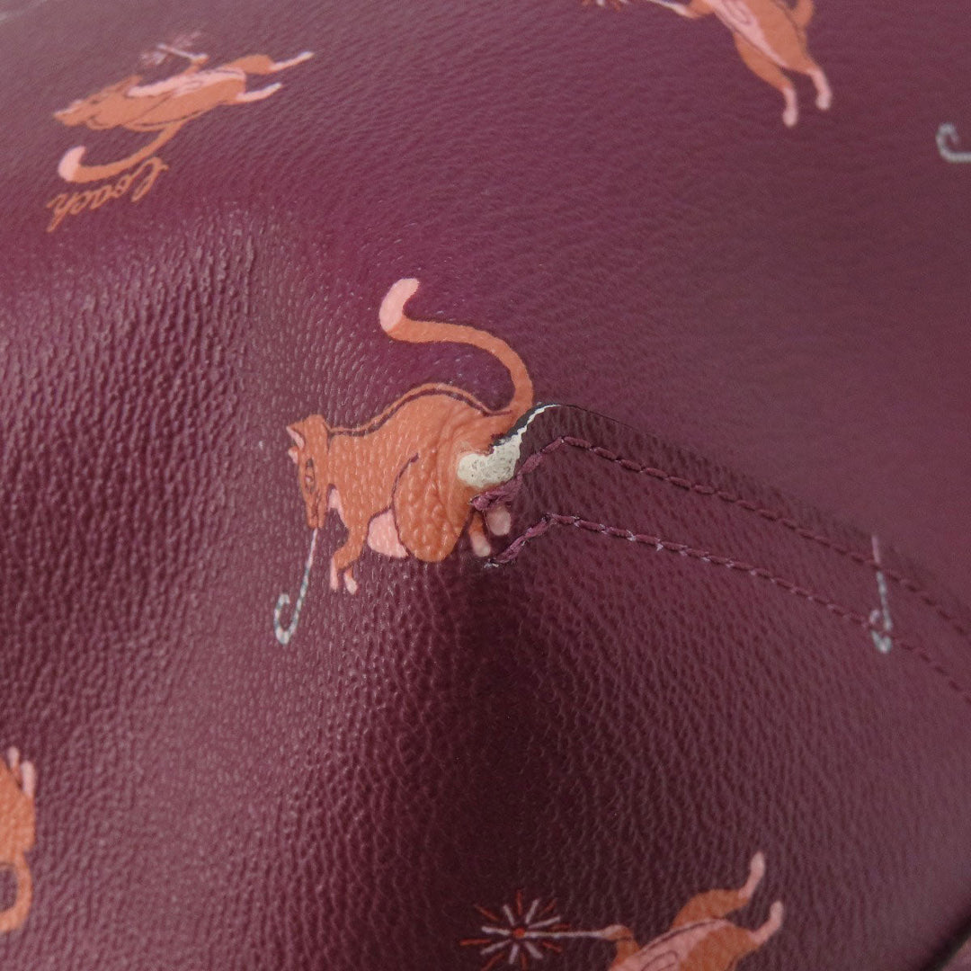 COACH Tote Bag F80232 PVC purple reversible Women Used Authentic