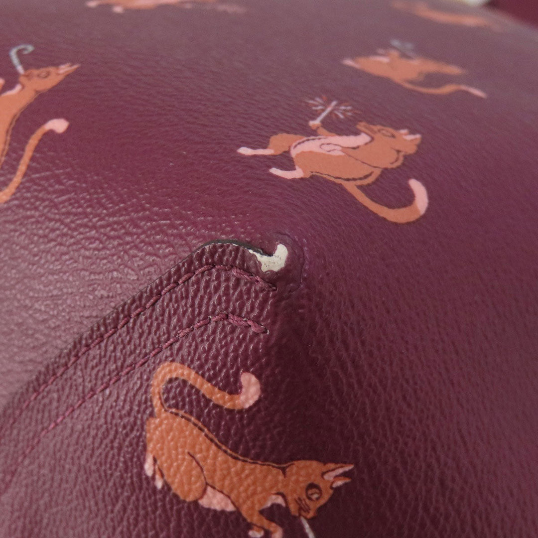 COACH Tote Bag F80232 PVC purple reversible Women Used Authentic