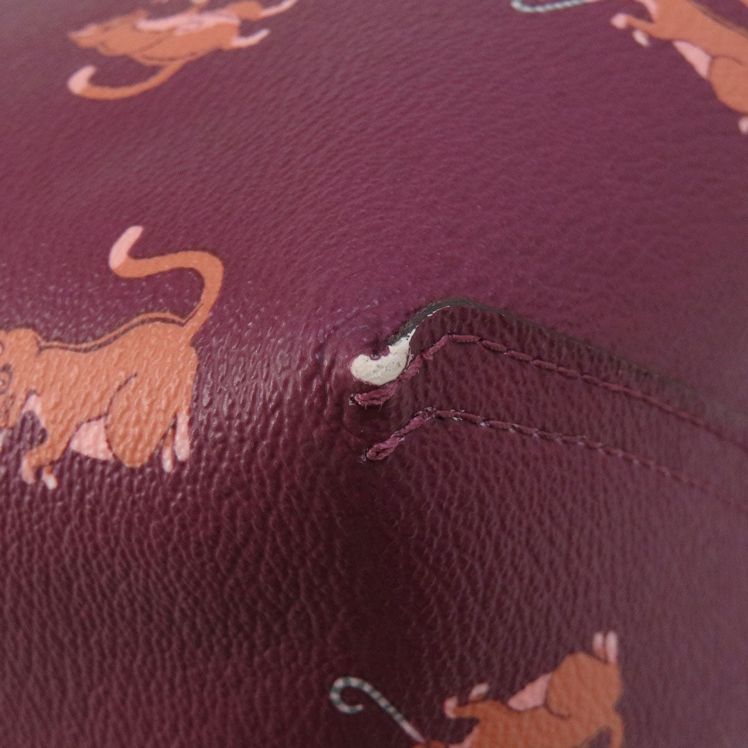 COACH Tote Bag F80232 PVC purple reversible Women Used Authentic