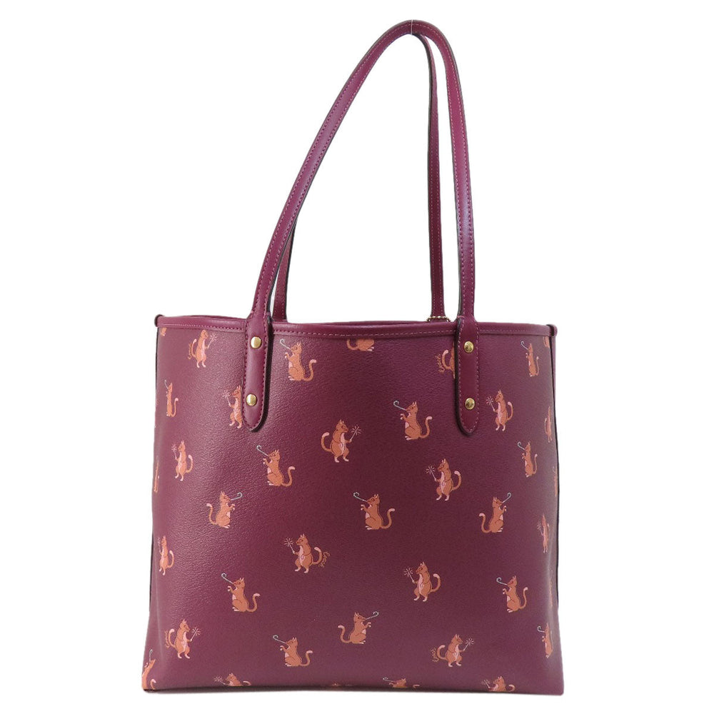 COACH Tote Bag F80232 PVC purple reversible Women Used Authentic