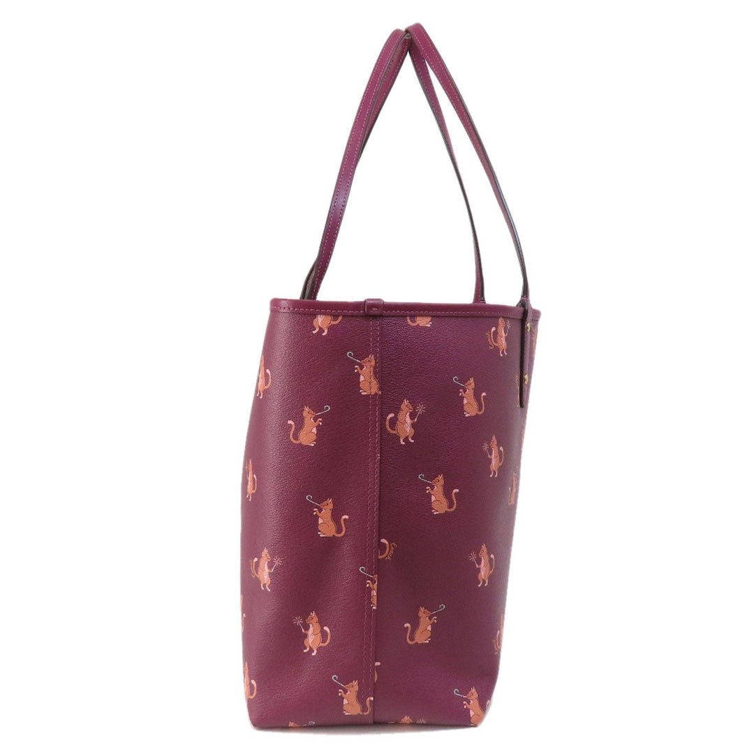 COACH Tote Bag F80232 PVC purple reversible Women Used Authentic