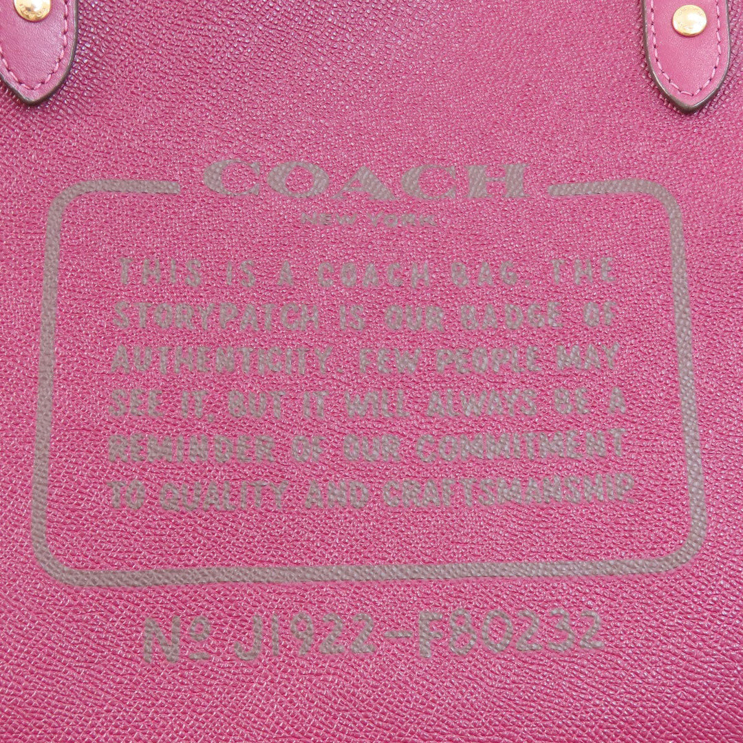 COACH Tote Bag F80232 PVC purple reversible Women Used Authentic