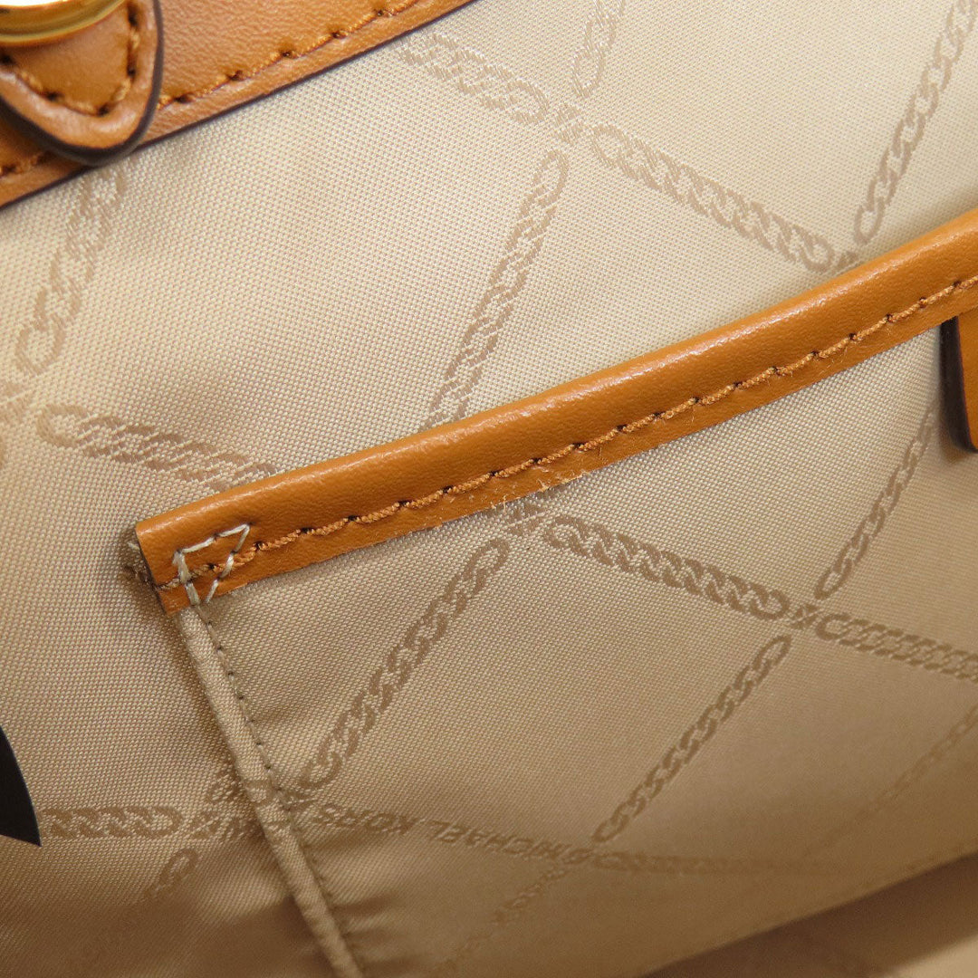 MICHAEL KORS Handbag PVC Brown MK signature Women Used Authentic
