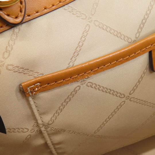 MICHAEL KORS Handbag PVC Brown MK signature Women Used Authentic