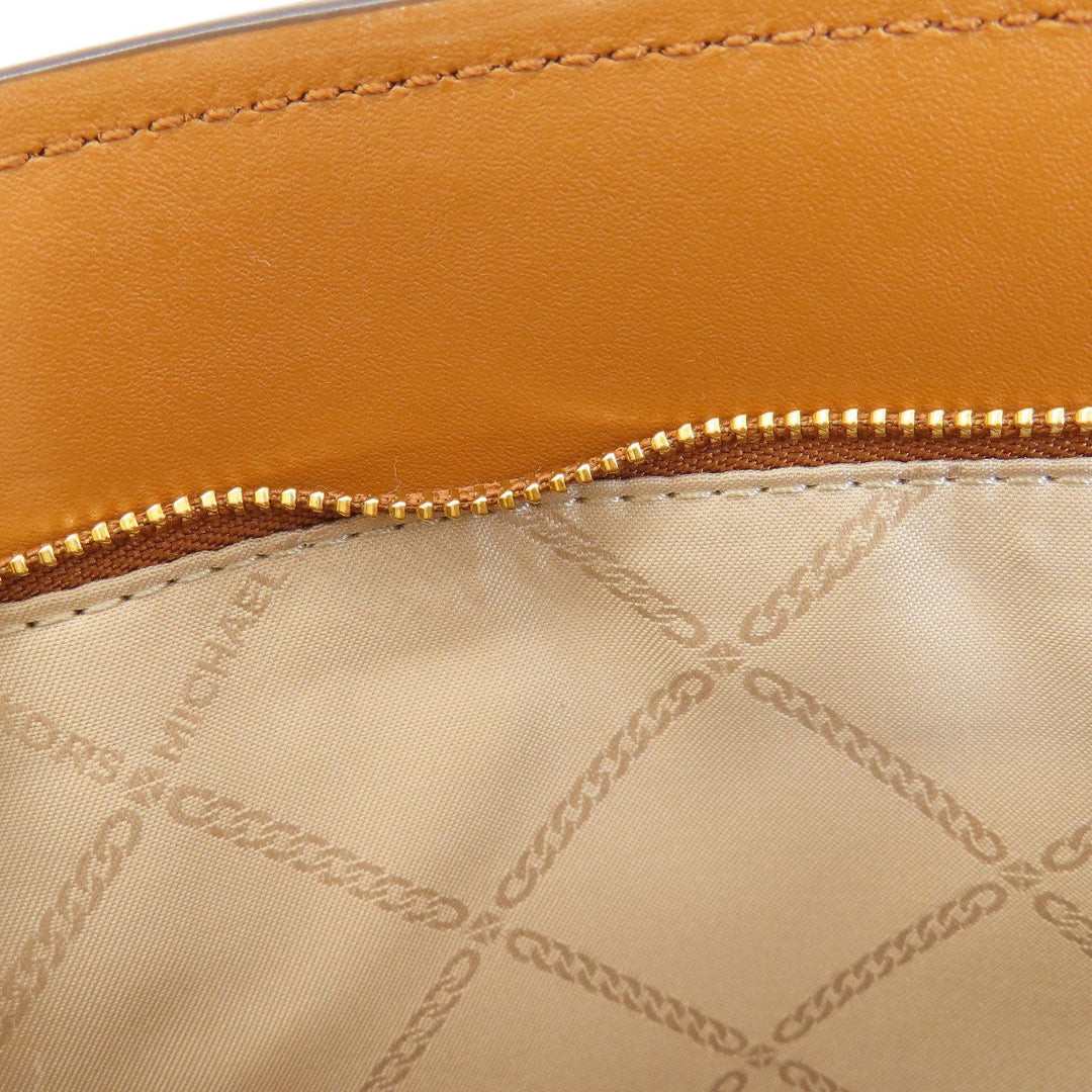 MICHAEL KORS Handbag PVC Brown MK signature Women Used Authentic