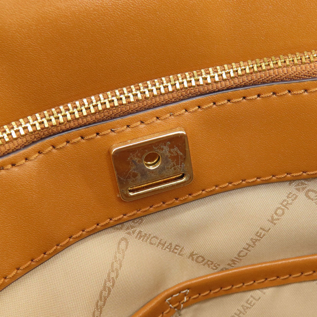 MICHAEL KORS Handbag PVC Brown MK signature Women Used Authentic