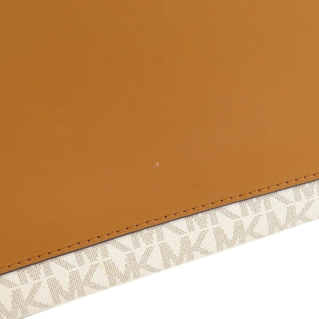 MICHAEL KORS Handbag PVC Brown MK signature Women Used Authentic