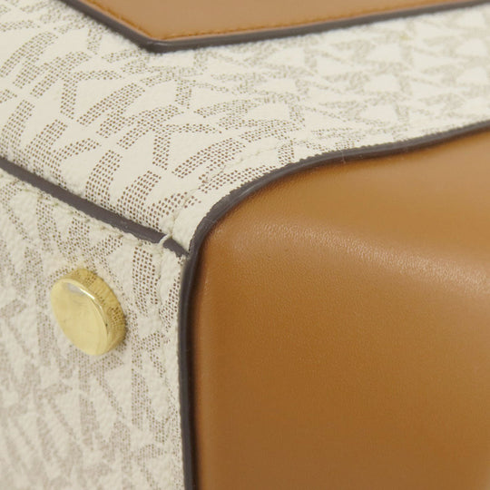 MICHAEL KORS Handbag PVC Brown MK signature Women Used Authentic
