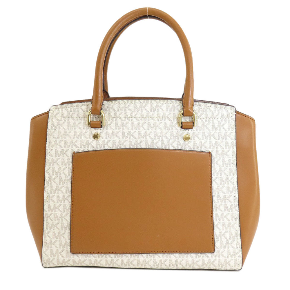 MICHAEL KORS Handbag PVC Brown MK signature Women Used Authentic