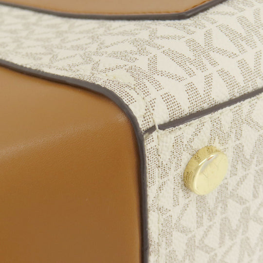 MICHAEL KORS Handbag PVC Brown MK signature Women Used Authentic
