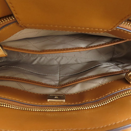 MICHAEL KORS Handbag PVC Brown MK signature Women Used Authentic