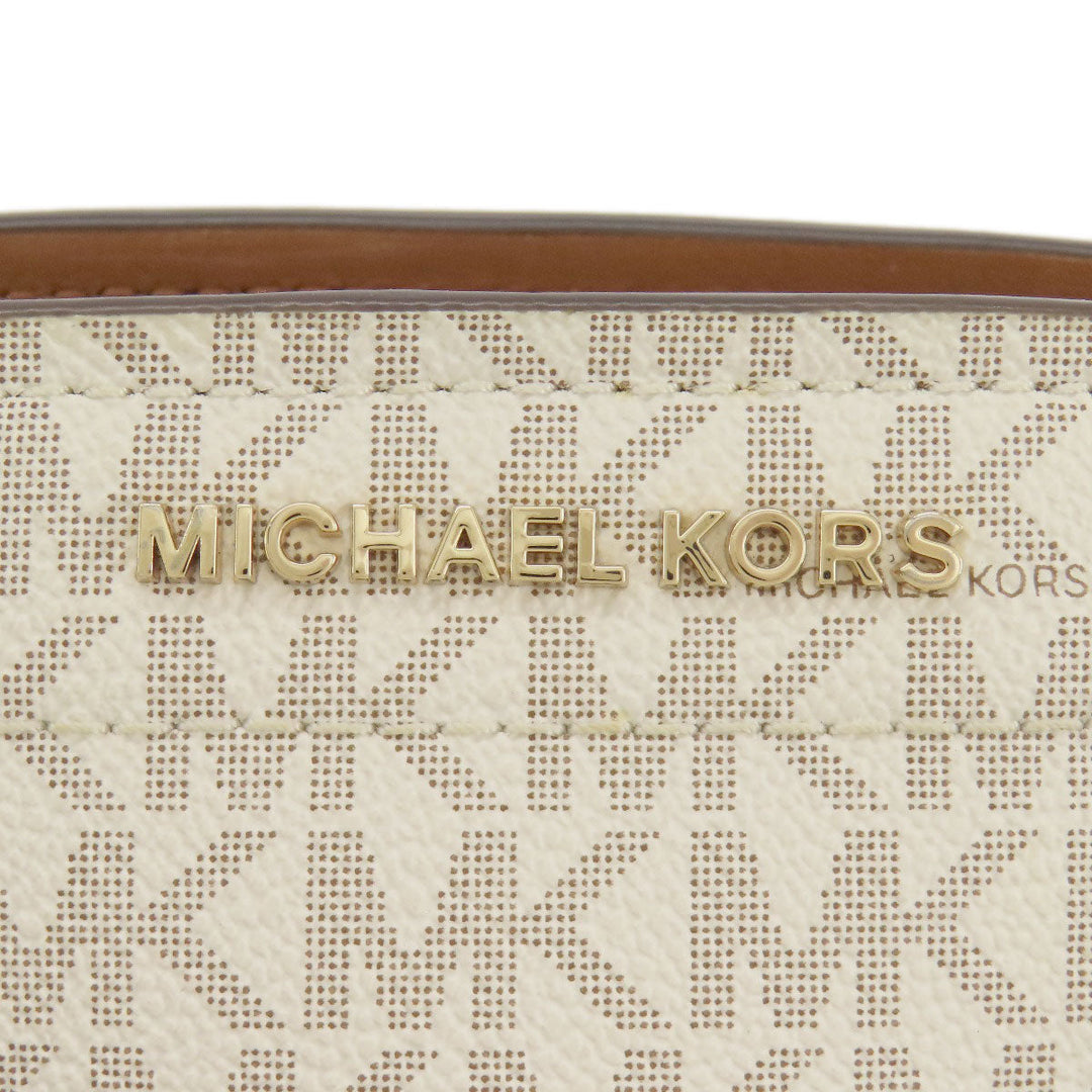 MICHAEL KORS Handbag PVC Brown MK signature Women Used Authentic