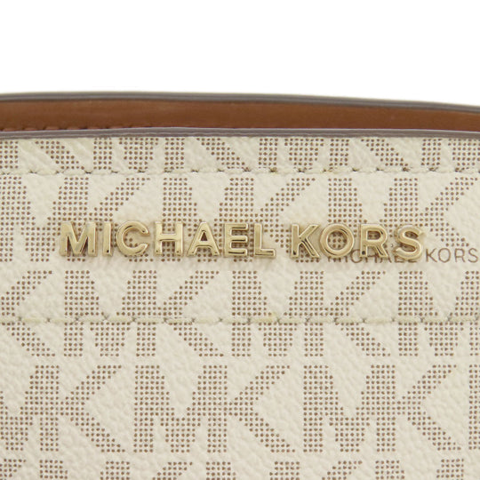 MICHAEL KORS Handbag PVC Brown MK signature Women Used Authentic
