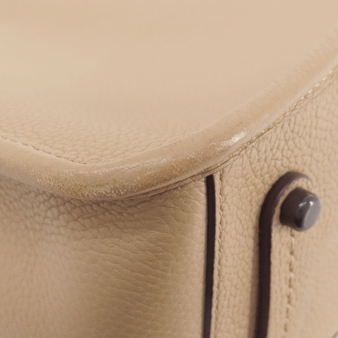 COACH Handbag C3460 leather beige Simple design 2WAY Women Used Authentic