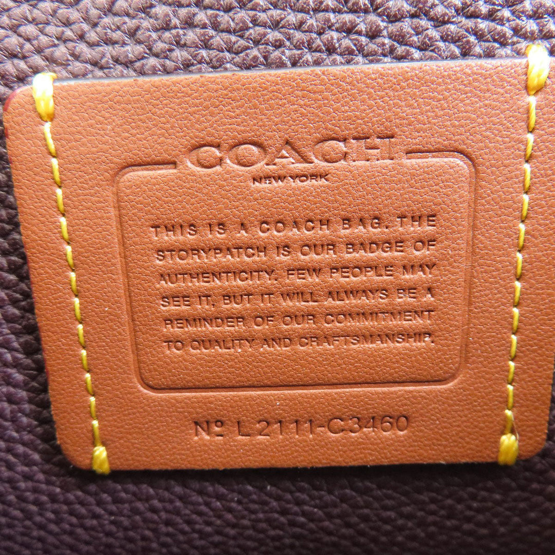 COACH Handbag C3460 leather beige Simple design 2WAY Women Used Authentic