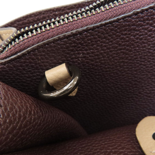 COACH Handbag C3460 leather beige Simple design 2WAY Women Used Authentic