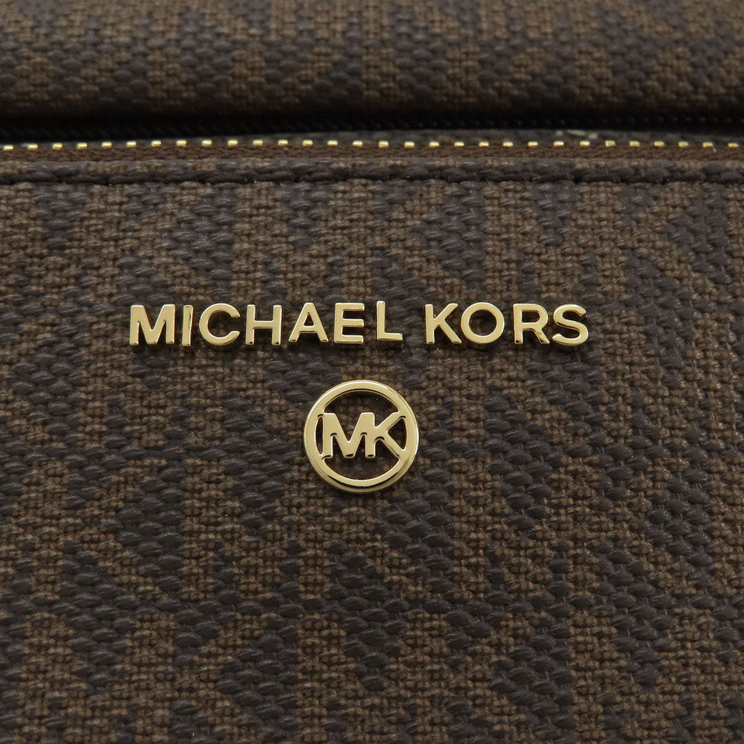 MICHAEL KORS Sling bag PVC Brown MK signature Women Used Authentic