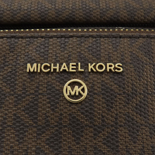 MICHAEL KORS Sling bag PVC Brown MK signature Women Used Authentic