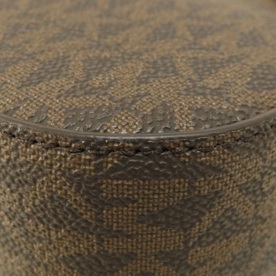 MICHAEL KORS Shoulder Bag Leather, Coated Canvas Brown Long Shoulder MK Signature Women Used Authentic